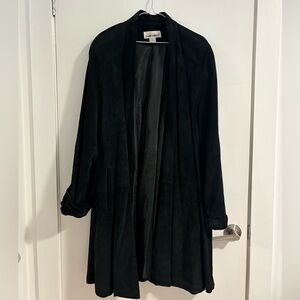 Black Leather Women's Coat